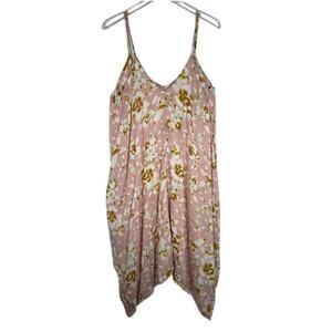 Bali Queen Women's Floral Print Romper Jumpsuit One Size Pockets Adj Straps